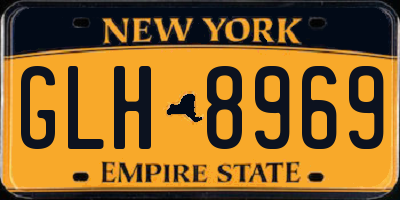NY license plate GLH8969