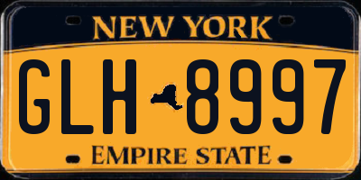 NY license plate GLH8997