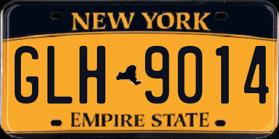 NY license plate GLH9014