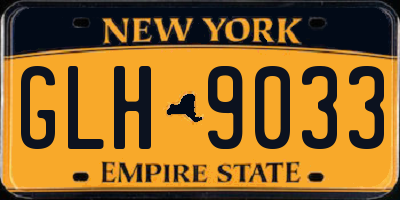 NY license plate GLH9033