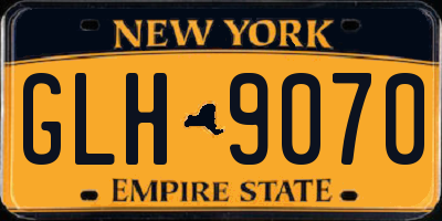 NY license plate GLH9070