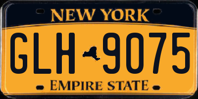 NY license plate GLH9075