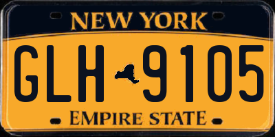 NY license plate GLH9105