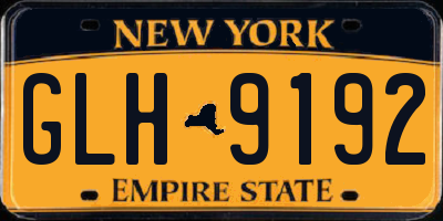 NY license plate GLH9192