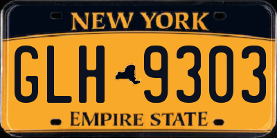 NY license plate GLH9303