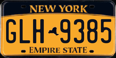 NY license plate GLH9385