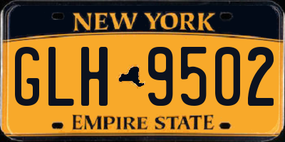 NY license plate GLH9502