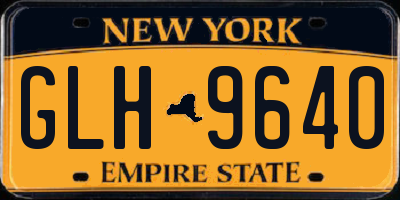 NY license plate GLH9640