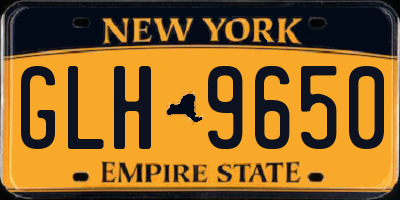 NY license plate GLH9650