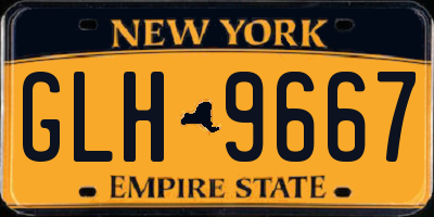 NY license plate GLH9667