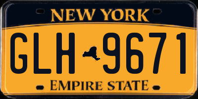 NY license plate GLH9671