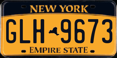 NY license plate GLH9673