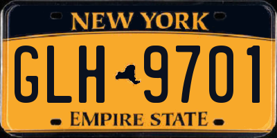 NY license plate GLH9701