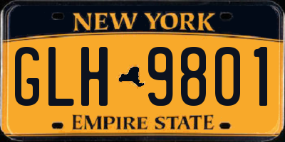 NY license plate GLH9801