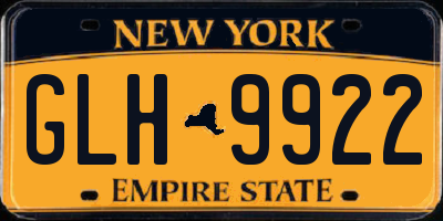 NY license plate GLH9922