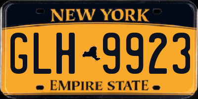 NY license plate GLH9923