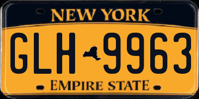 NY license plate GLH9963