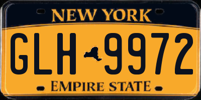 NY license plate GLH9972
