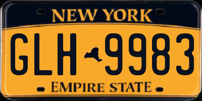 NY license plate GLH9983