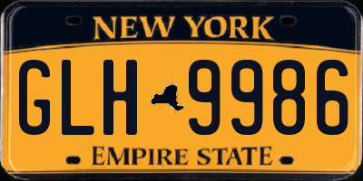 NY license plate GLH9986