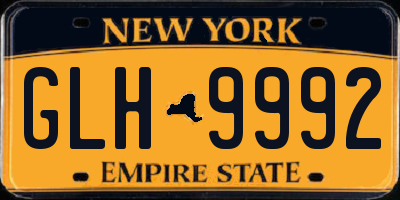 NY license plate GLH9992