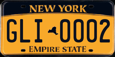 NY license plate GLI0002