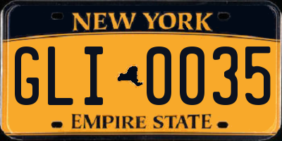 NY license plate GLI0035