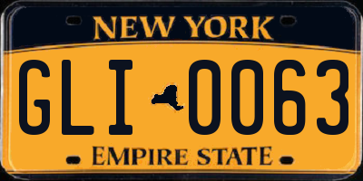 NY license plate GLI0063
