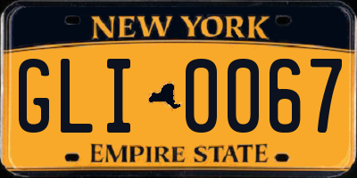 NY license plate GLI0067