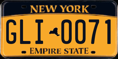 NY license plate GLI0071