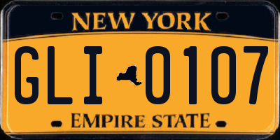 NY license plate GLI0107