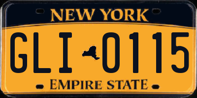 NY license plate GLI0115