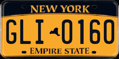 NY license plate GLI0160