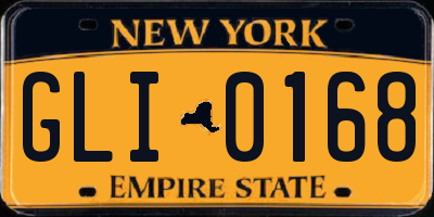 NY license plate GLI0168