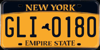 NY license plate GLI0180