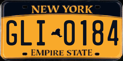 NY license plate GLI0184