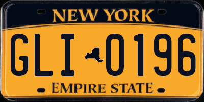 NY license plate GLI0196