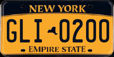 NY license plate GLI0200