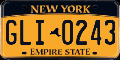 NY license plate GLI0243