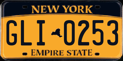 NY license plate GLI0253