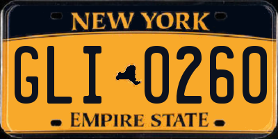 NY license plate GLI0260