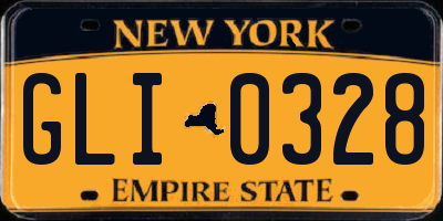 NY license plate GLI0328
