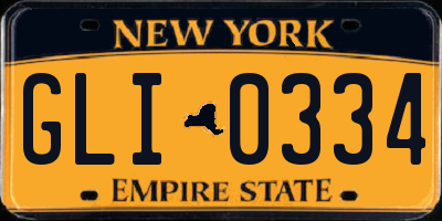 NY license plate GLI0334