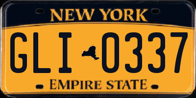 NY license plate GLI0337