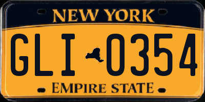 NY license plate GLI0354