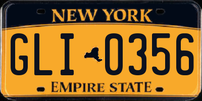NY license plate GLI0356