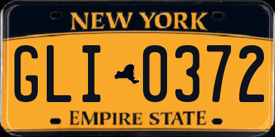 NY license plate GLI0372