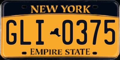 NY license plate GLI0375