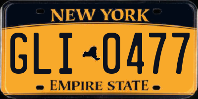 NY license plate GLI0477