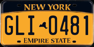 NY license plate GLI0481